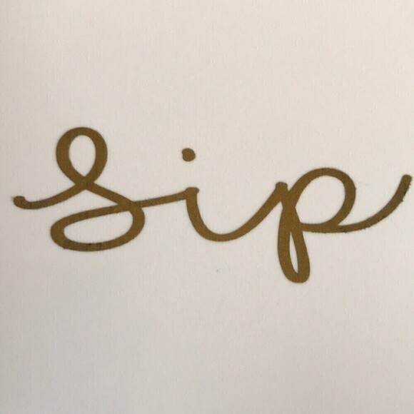 SIP CERAMIC WHITE AND GOLD DRINK COASTER - Picture 4 of 4